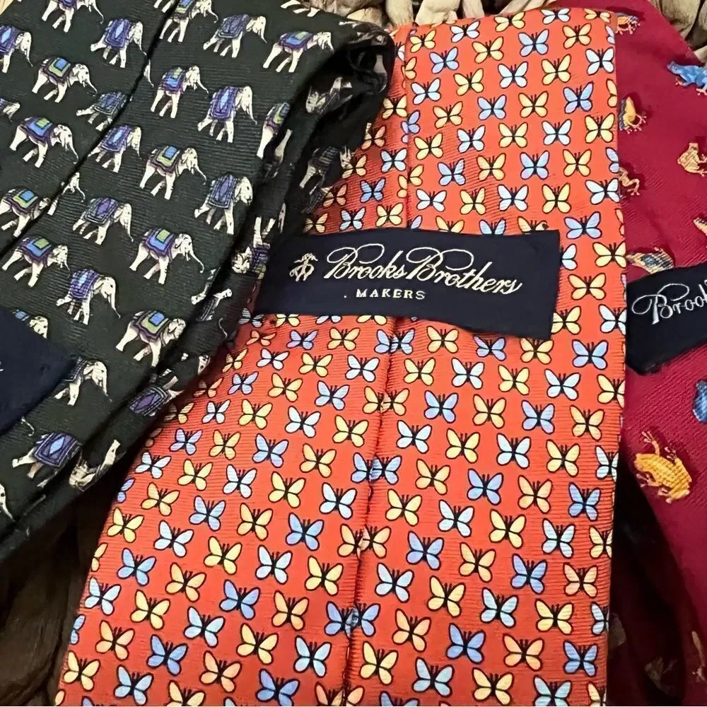 Brooks Brothers Italian Print Silk Nature Tie Collection
